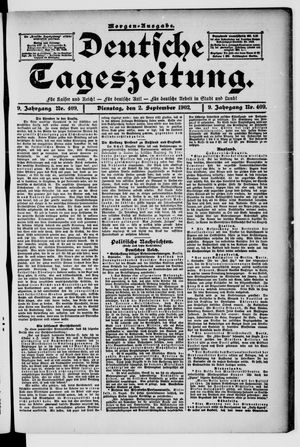Deutsche Tageszeitung on Sep 2, 1902