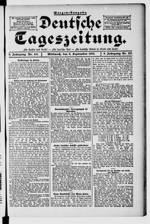 Deutsche Tageszeitung on Sep 3, 1902