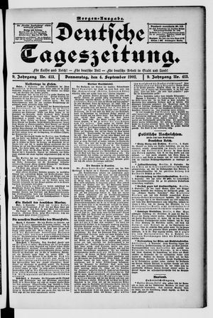 Deutsche Tageszeitung vom 04.09.1902