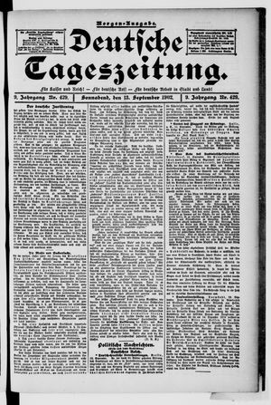 Deutsche Tageszeitung vom 13.09.1902