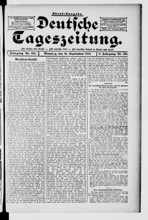 Deutsche Tageszeitung on Sep 16, 1902
