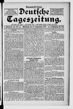 Deutsche Tageszeitung on Sep 17, 1902