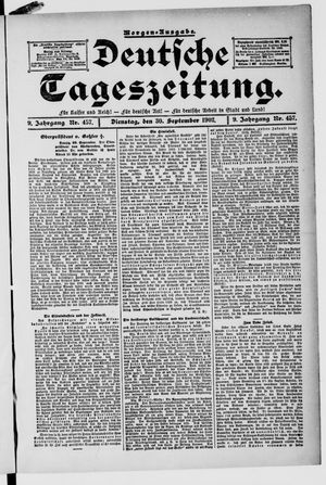 Deutsche Tageszeitung on Sep 30, 1902