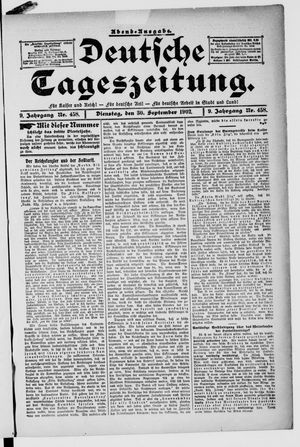 Deutsche Tageszeitung on Sep 30, 1902