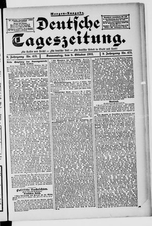 Deutsche Tageszeitung on Oct 9, 1902