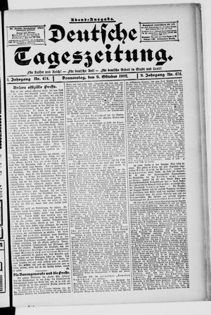 Deutsche Tageszeitung on Oct 9, 1902