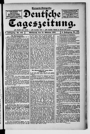 Deutsche Tageszeitung on Oct 15, 1902