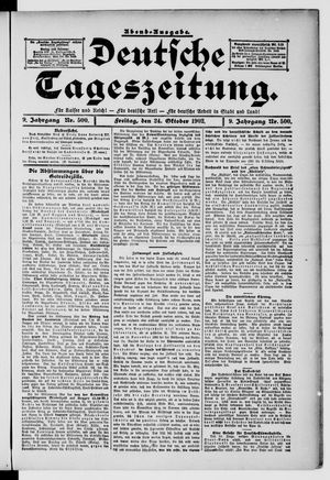 Deutsche Tageszeitung on Oct 24, 1902