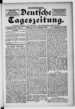 Deutsche Tageszeitung vom 27.10.1902