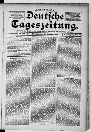 Deutsche Tageszeitung on Oct 28, 1902