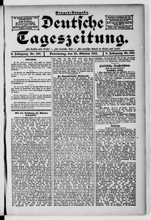 Deutsche Tageszeitung vom 30.10.1902