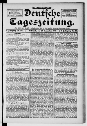 Deutsche Tageszeitung vom 12.11.1902