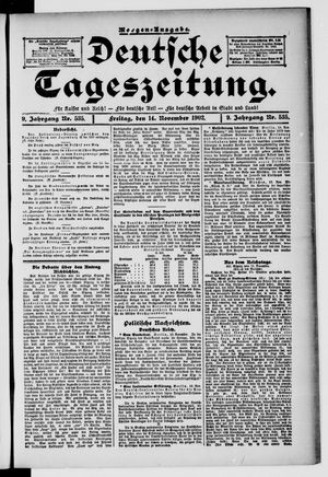 Deutsche Tageszeitung on Nov 14, 1902