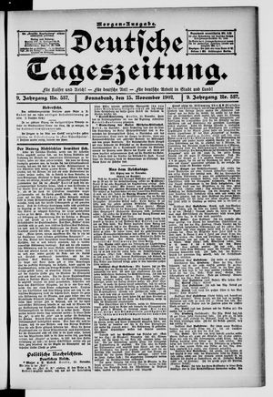 Deutsche Tageszeitung vom 15.11.1902