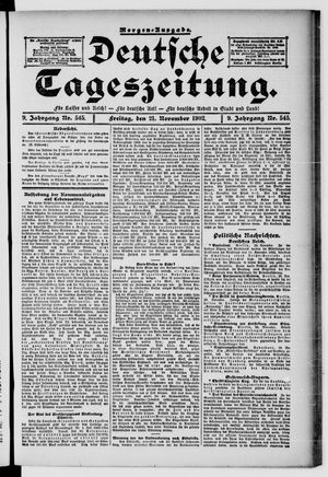 Deutsche Tageszeitung on Nov 21, 1902