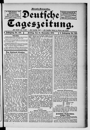 Deutsche Tageszeitung on Nov 21, 1902
