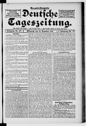 Deutsche Tageszeitung on Dec 10, 1902