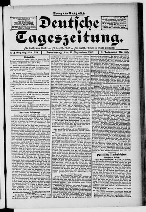 Deutsche Tageszeitung on Dec 11, 1902