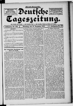 Deutsche Tageszeitung on Dec 23, 1902