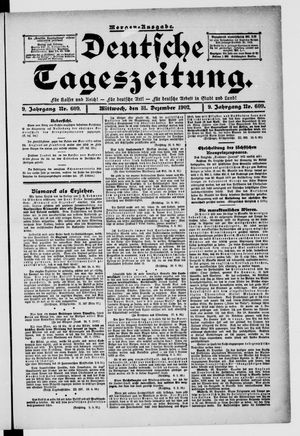 Deutsche Tageszeitung vom 31.12.1902