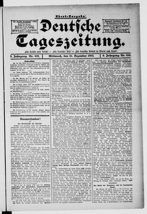 Deutsche Tageszeitung vom 31.12.1902