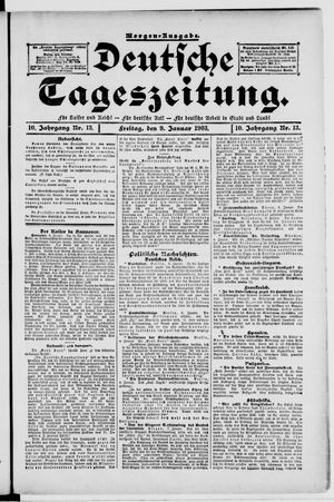 Deutsche Tageszeitung vom 09.01.1903