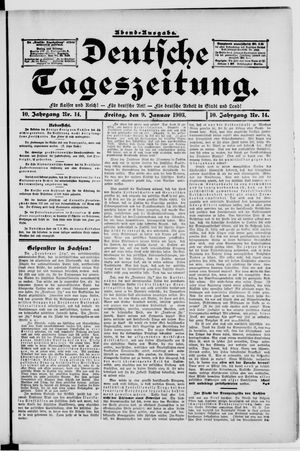 Deutsche Tageszeitung vom 09.01.1903