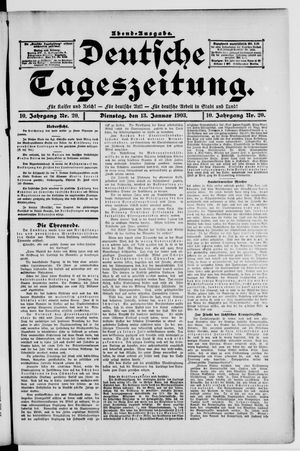 Deutsche Tageszeitung vom 13.01.1903