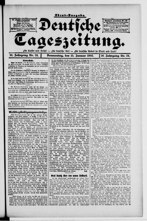 Deutsche Tageszeitung on Jan 15, 1903