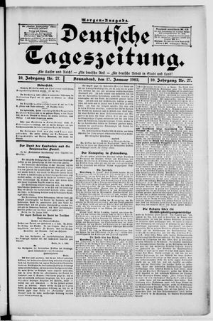Deutsche Tageszeitung vom 17.01.1903