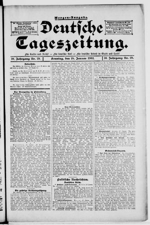 Deutsche Tageszeitung on Jan 18, 1903