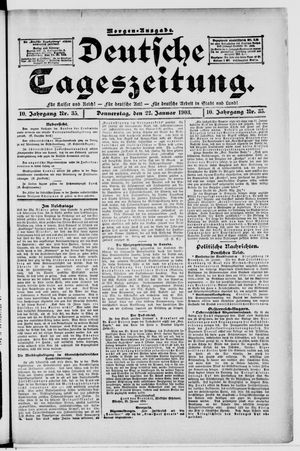 Deutsche Tageszeitung on Jan 22, 1903