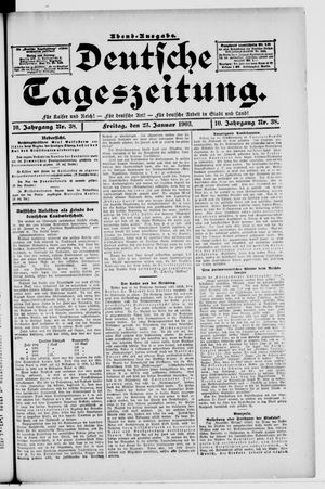 Deutsche Tageszeitung vom 23.01.1903