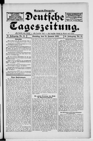 Deutsche Tageszeitung vom 25.01.1903