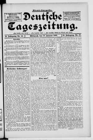Deutsche Tageszeitung on Jan 28, 1903