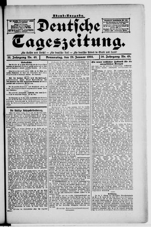 Deutsche Tageszeitung vom 29.01.1903