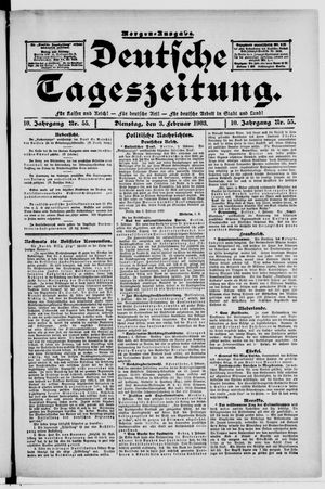 Deutsche Tageszeitung vom 03.02.1903