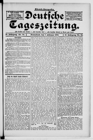 Deutsche Tageszeitung vom 07.02.1903