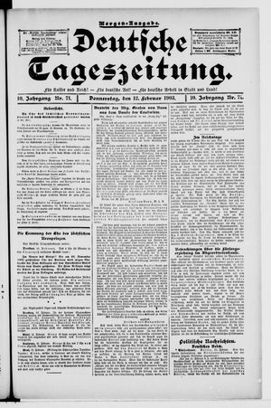 Deutsche Tageszeitung on Feb 12, 1903
