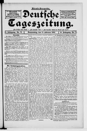 Deutsche Tageszeitung on Feb 12, 1903