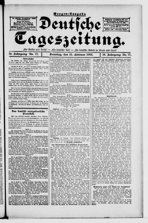 Deutsche Tageszeitung on Feb 15, 1903