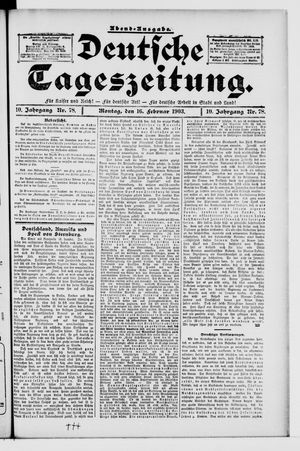 Deutsche Tageszeitung on Feb 16, 1903
