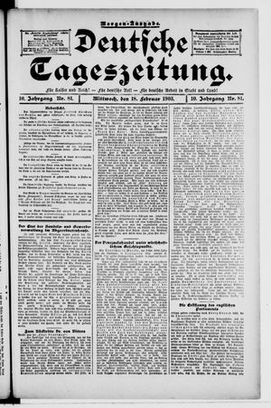 Deutsche Tageszeitung vom 18.02.1903