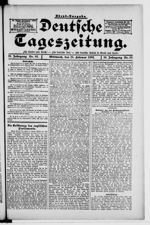 Deutsche Tageszeitung vom 18.02.1903