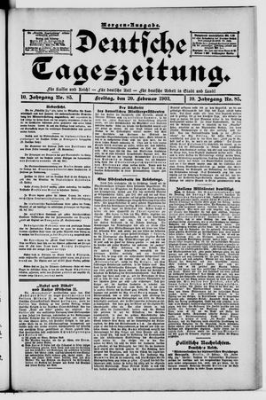 Deutsche Tageszeitung on Feb 20, 1903