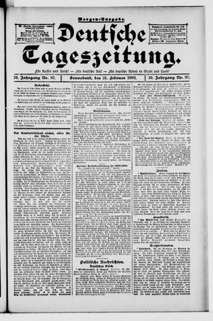Deutsche Tageszeitung on Feb 21, 1903