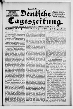 Deutsche Tageszeitung on Feb 21, 1903