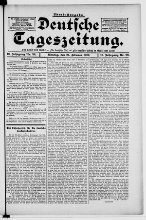 Deutsche Tageszeitung on Feb 23, 1903