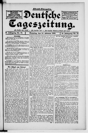 Deutsche Tageszeitung vom 24.02.1903