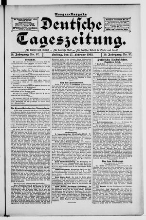 Deutsche Tageszeitung on Feb 27, 1903